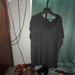 Daily Ritual XXL Black & White Striped V-Neck Tunic Top | Oversized Knit Tee